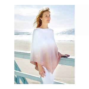 BAREFOOT DREAMS CozyChic Ultra Lite Ocean Breeze Ombre Poncho One Size Plus